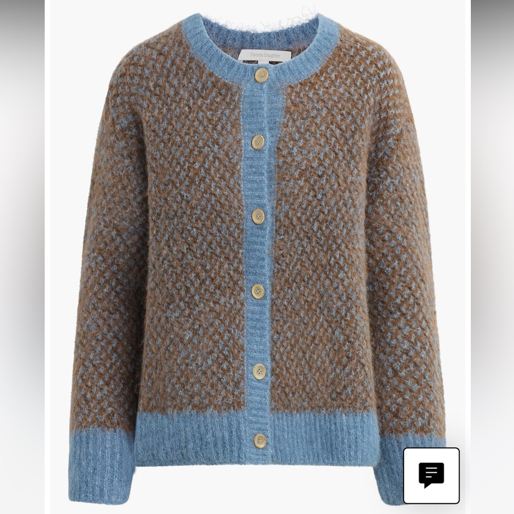 Blue and Brown Knit Cardigan - Picture 3 of 3